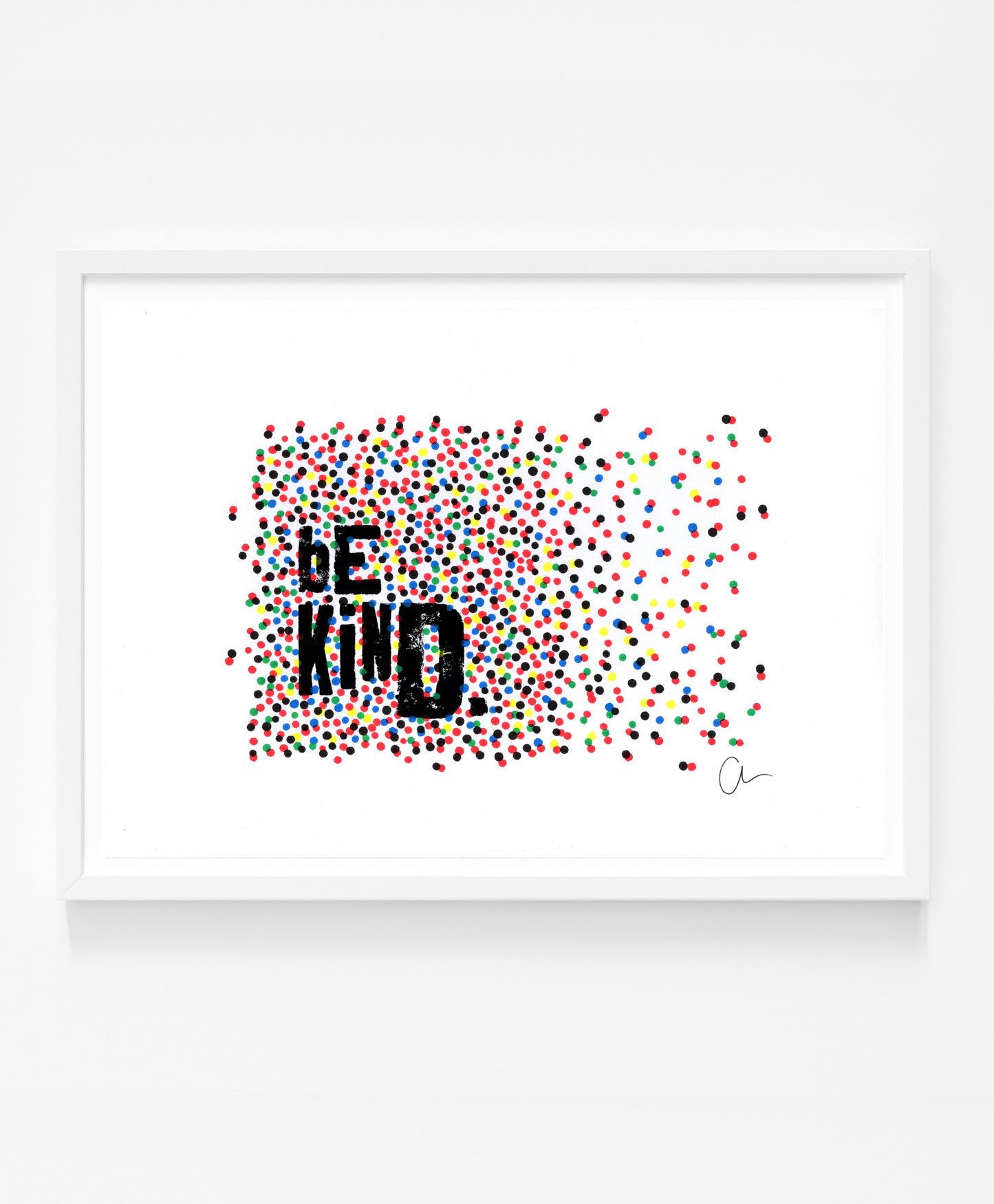Be Kind – original abstract doodle, created using letterpress, printmaking and marker pens, this is a one off piece