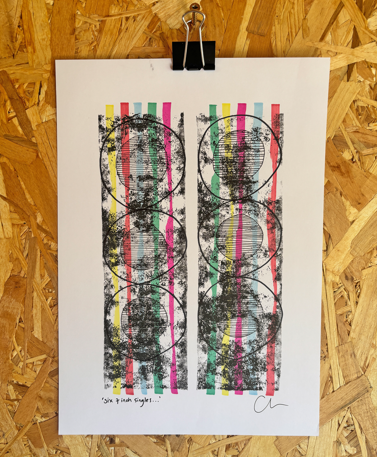 Six 7 inch singles – Original A4 Artwork