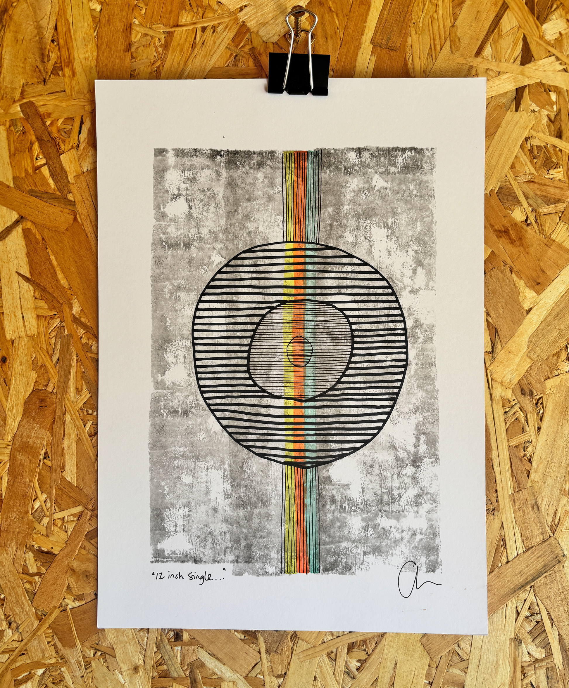 12 inch single – Original A4 Artwork – Carl Jones Doodles