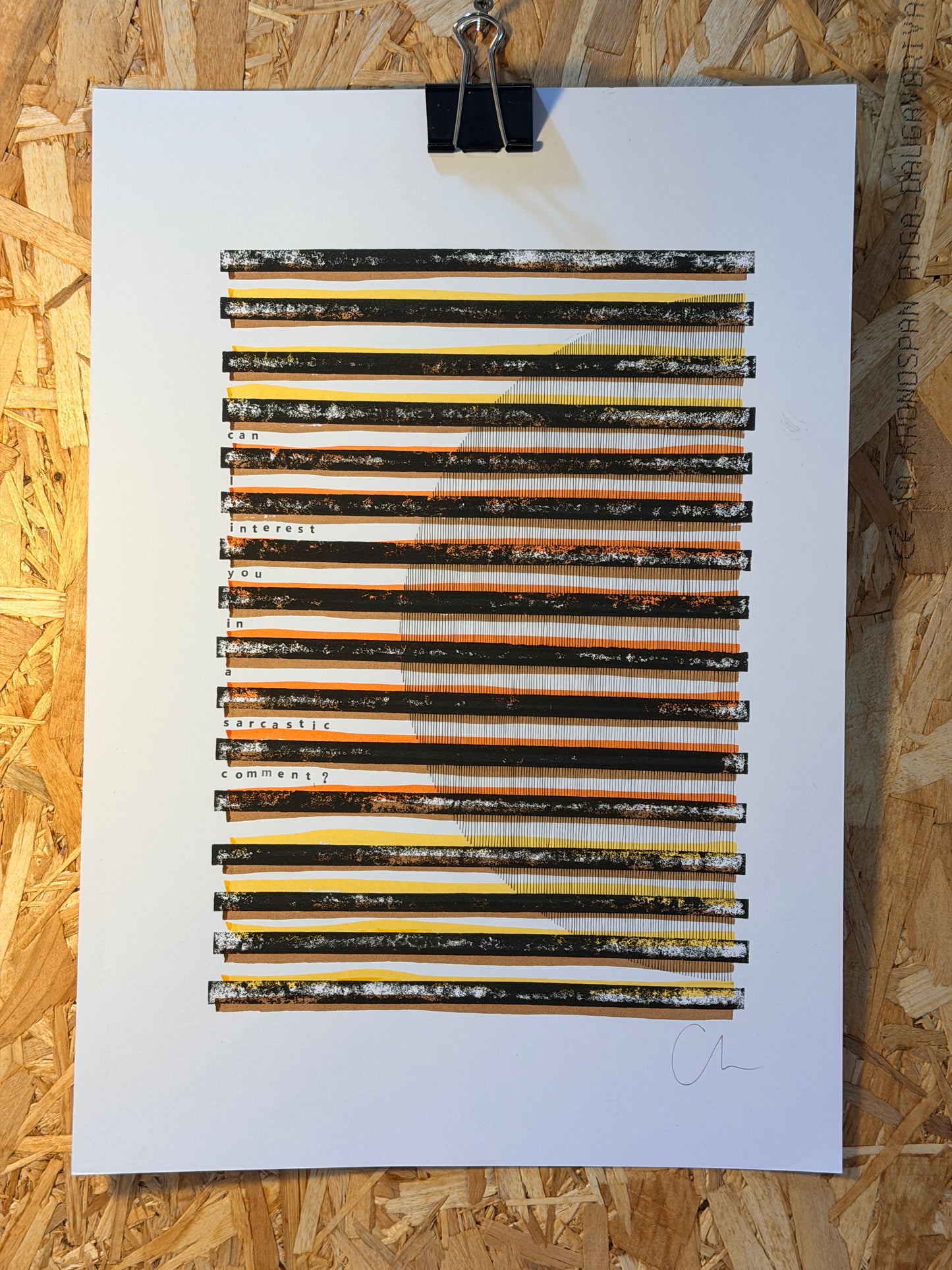 Can I interest you in a sarcastic comment? – Original A3 Artwork