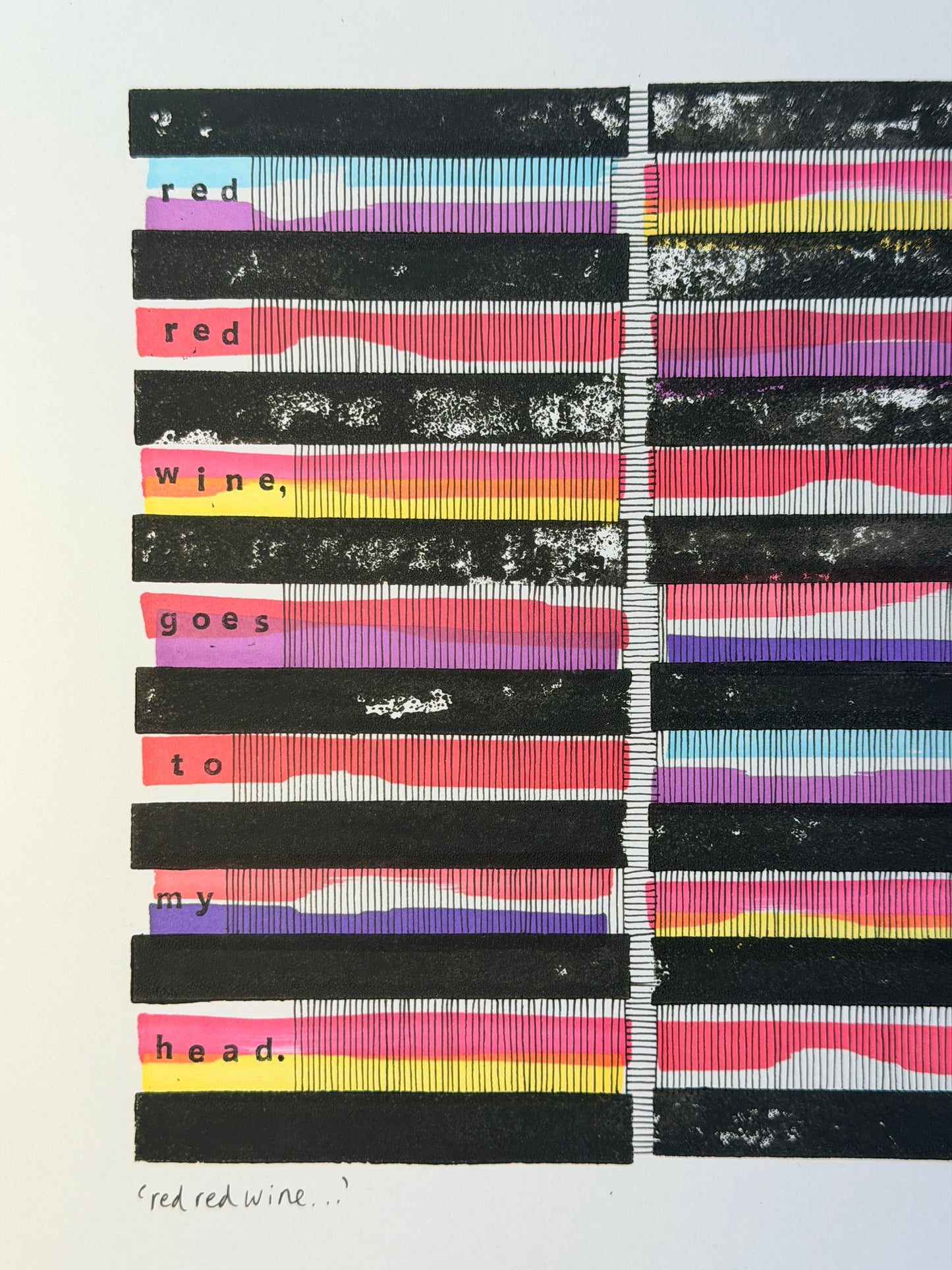 Red, red wine goes to my head – Original A3 Artwork