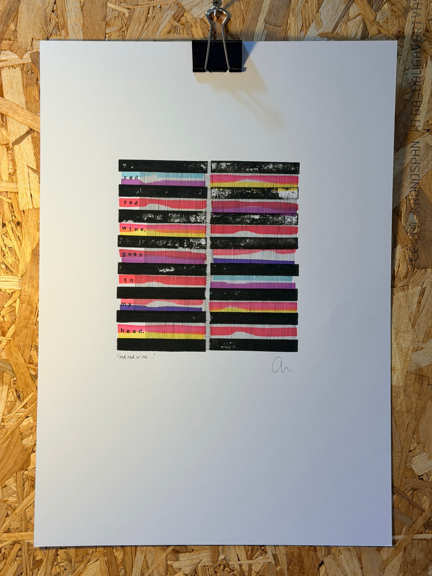 Red, red wine goes to my head – Original A3 Artwork